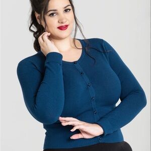 Hell Bunny Teal Button-Up Cardigan